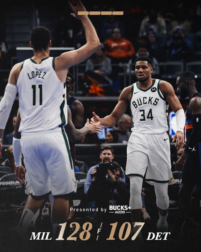 雄鹿主场大胜火箭，字母哥全面发挥引领球队取胜