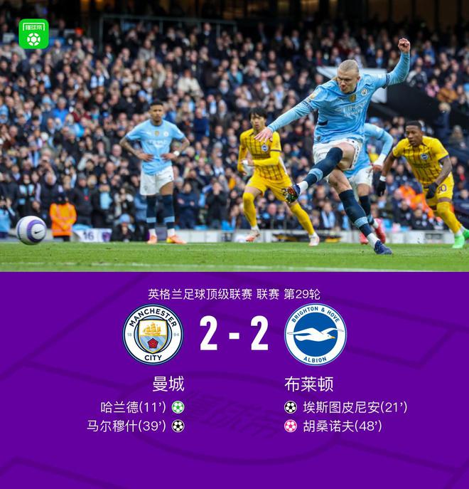 德信官网下载-曼城憾平布莱顿，遭遇联赛三连平，保罗-托莱斯上演绝杀