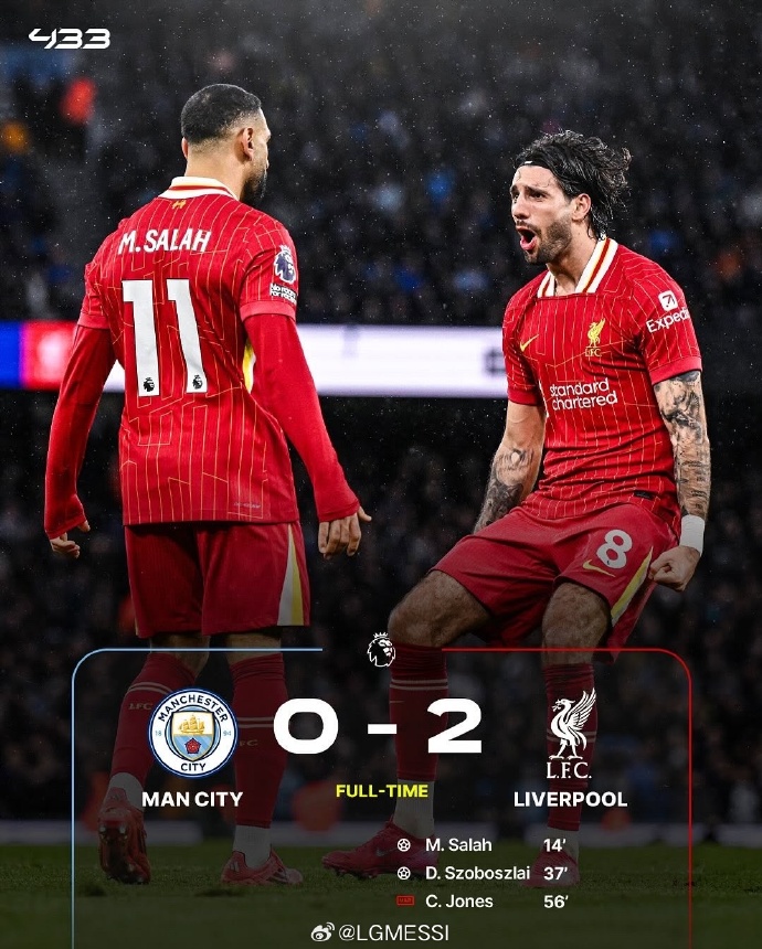 德信体育-利物浦主场不敌曼城，遗憾失分